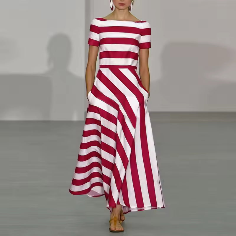 Zephyr - Elegant Striped Maxi Dress