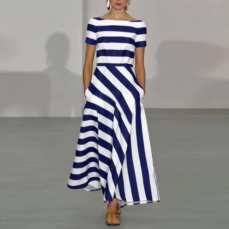 Zephyr - Elegant Striped Maxi Dress
