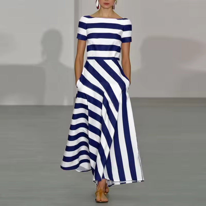 Zephyr - Elegant Striped Maxi Dress