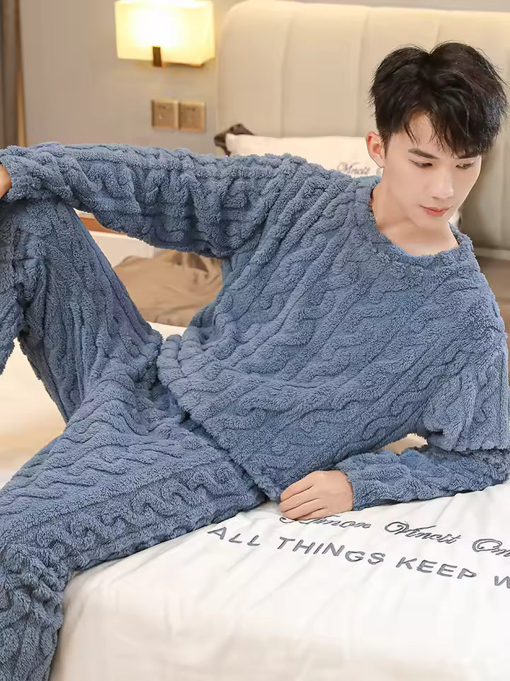 Bruce - Autumn and Winter Fleece Pajama Set