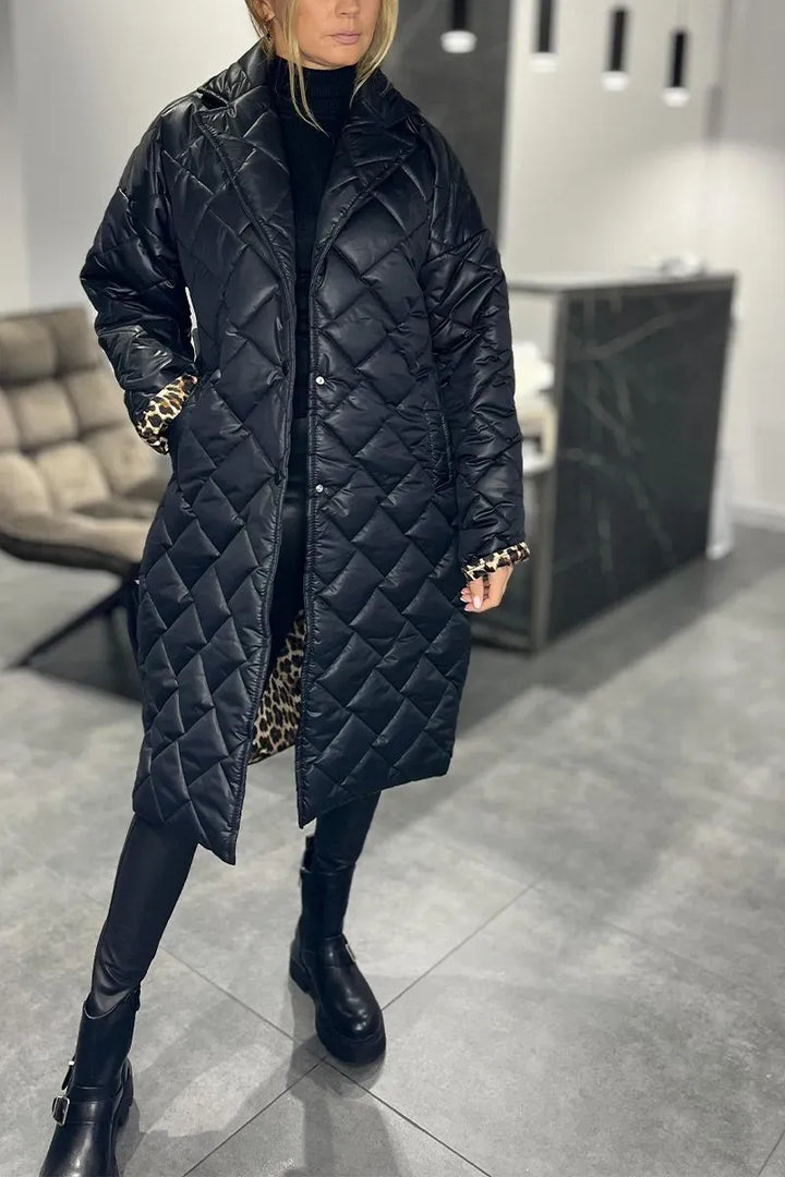 Thalia - Chic Leopard-Lined Coat
